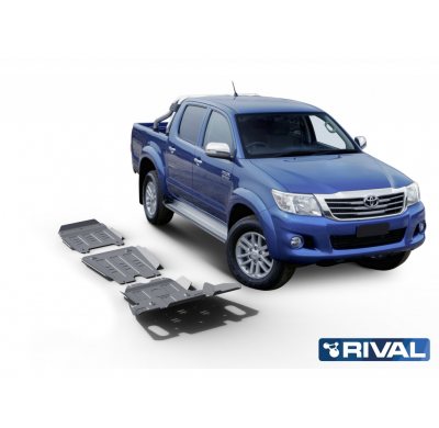 Protector Aluminio 6 Mm Rival Kit Completo Sin Depósito (3 Uds.) Toyota Hilux Vigo 2,5td; 3,0td; 2,7 2005-2010; 2011-2015