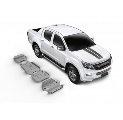 Protector Aluminio 6 Mm Rival Kit Completo Sin Deposito (4 Piezas) Isuzu D-Max - 1,9; 2,5td (Incl. Euro6) 2012-2016; 2017-2020