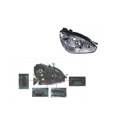 Mercedes W220 02-*Faro Dch C/Regulacion Electrica (Hid/H7) 4 Conectores