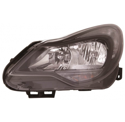 Opel Corsa 11-*Faro Izq Con Regulacion Electrica Con Motor Interior Negro Con Bombilla Py24w(H7/H1/W21/5w)
