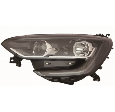 Renault Megane 16-*Faro Izq Con Regulacion Electrica Interior Negro(H7/H7/Led)