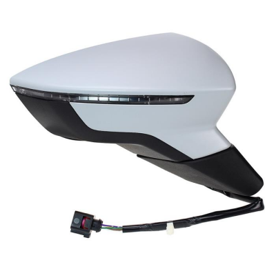 Seat Leon 12-*Retrovisor Dch Electrico Calefactado Para Pintar Convexo Con Piloto 6pin