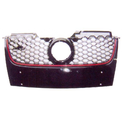 Vw Golf V Gti 03-* Rejilla Negra Con Moldura Roja (Negro Brillante)