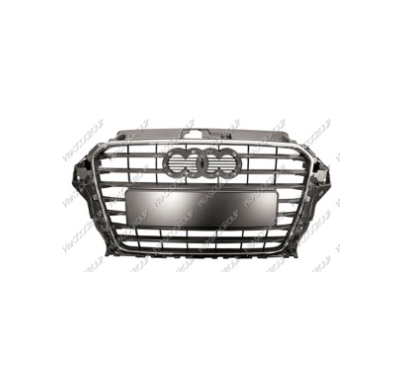 Rejilla Pintada Gris Con Moldura Cromada