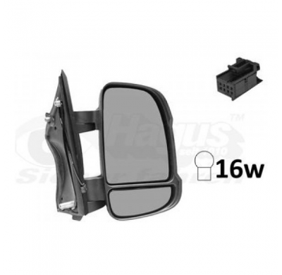 Fiat Ducato/Jump/Box 06-*Retrovisor Dch Manual Con Piloto 16w Brazo Corto Convexo(8cm)2pin