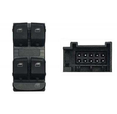 Audi A4/A5/Q5 07-*Interruptor Puerta Delanter. Izq(Negro/Blanco)(4 Botones)10pin