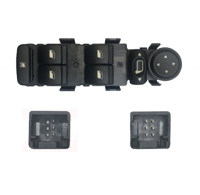 Citroen C4 04-*Interruptor Puerta Delanter. Izq + Retrovisor (4 Botones) 9pin
