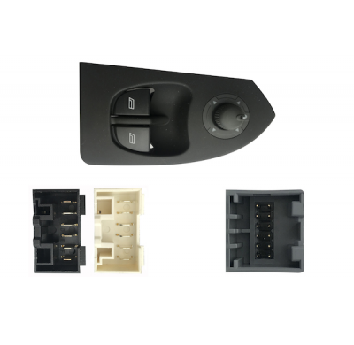 Fiat Ducato/Jum/Box 02-*Interruptor Completo Puerta Delanter. Izq+ Retrovisor (2 Botones)24pin