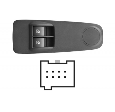 Fiat Ducato 06-*Interruptor Completo Puerta Delanter. Izq Para Retrovisor Manual(2 Botones)8pin