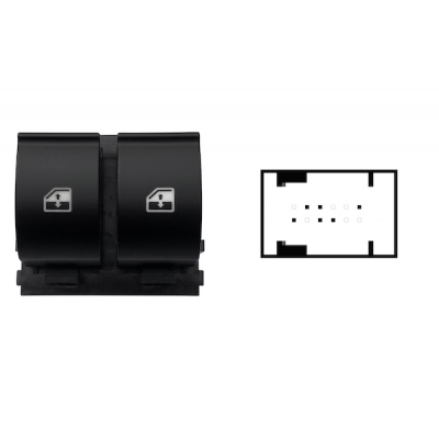 Fiat Punto 2012.01-*Interruptor Puerta Delantero  Izq (2 Botones)6pin
