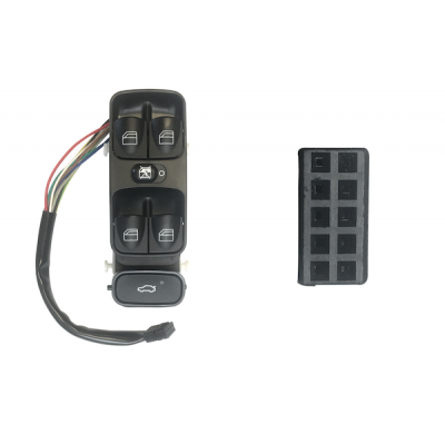 Mercedes C W203 01-*Interruptor Puerta Delantero  Izq (4 Botones) 9pin
