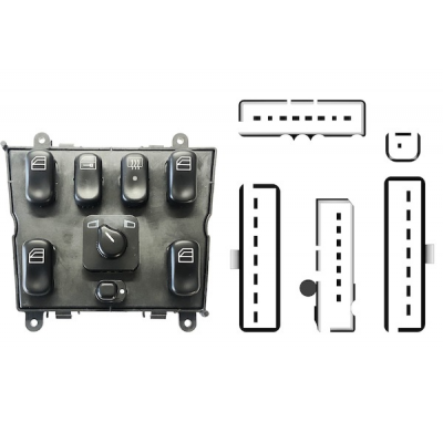 Mercedes M W163 98-05-*Interruptor Elevalunas + Retrovisor(6botones)30pin