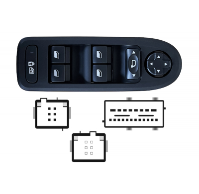 PEUGEOT 508/C5 2010.11-*BOTONERA PUERTA DELANTERA IZQ + RETROVISOR (4 BOT) 26PIN