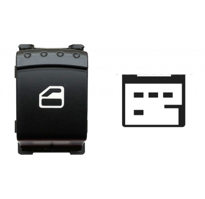 Vw Sharan/Alhambra 2000.04-*Boton Elevalunas Puerta Delanter. Dch+tr Dch/Izq Negro/Blanco 4pin