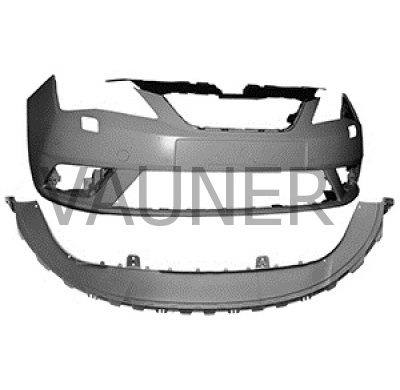 Seat Ibiza 12-*Paragolpes Delantero Para Pintar - Con Agujeros Para Lavafaros - Con Agujeros Para Sensor + Spoiler