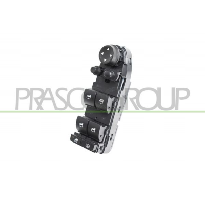 INTERRUPTOR ELEVALUNAS NEGRO-4 INTERRUPTORES-ELEVALUNAS PORTA DELANTERA IZQUIERDA-CON FUNCION ESPEJO ABATIBLE-4 PINES