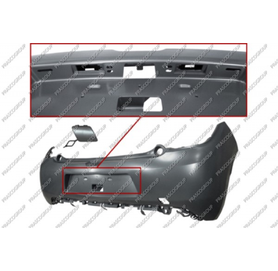 Paragolpes Trasero-Imprimado-Con Tapagancho-Con Agujeros Moldura