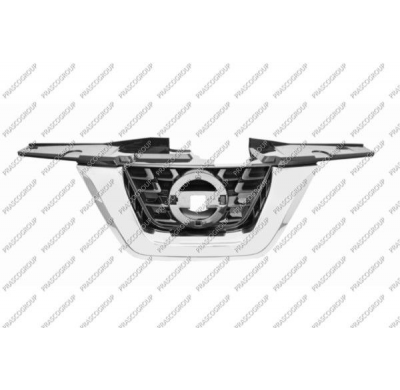 Rejilla Negra Con Moldura Cromada-Con Agujero Para Camara