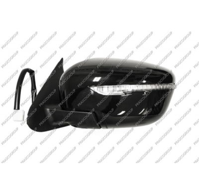 Espejo Izquierdo-Electrico-Negro-Con Piloto-Abatible Electricamente-Convexo/Cromado