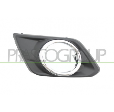 REJILLA IZQUIERDA PARAGOLPES-NEGRA-CON AGUJERO ANTINIEBLA-CON MARCO CROMADO