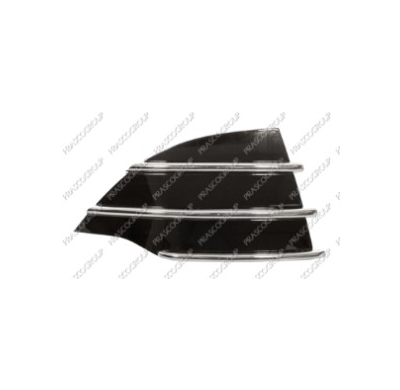 Rejilla Derecha Parachoques-Negro Brillante Con Moldura Cromada-Con Agujero Para Tapagancho