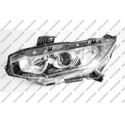 Optica Izquierda H11+hb3 Electrica-Con Motor-Con Luz Diurna-Led Mod 5 Puertas