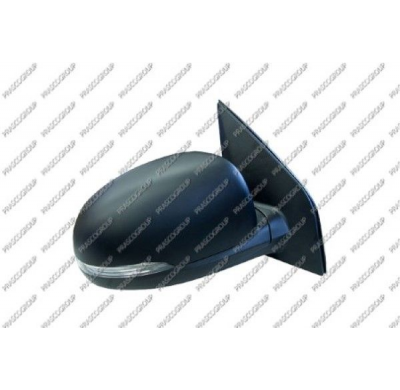 Retrovisor Dcho.Electrico Negro Termico-Con Piloto Abatible Electricamente-Convexo/Cromado