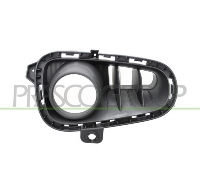 REJILLA IZQUIERDA PARAGOLPES-NEGRA-CON AGUJEROS ANTINIEBLA-CON AGUJEROS MARCO