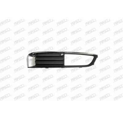 Rejilla Derecha Paragolpes-Negra-Con Agujeros Antiniebla-Con Moldura Cromada