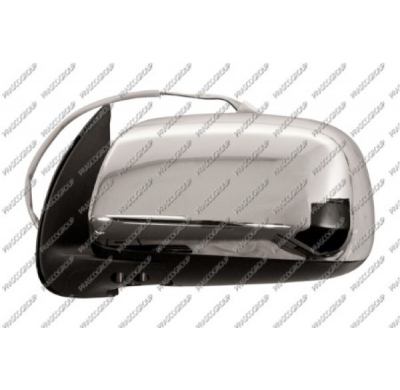 Retrovisor Izquierdo-Electrico-Negro-Convexo/Cromado-Con Carcasa Cromada