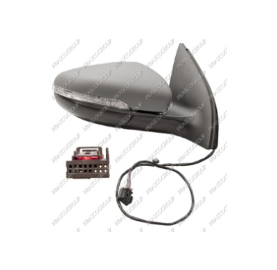 Espejo Dcho -Electrico .-Termico .-Abatible .-Para Pintar Conector De -11 Pines Volkswagen Golf 2008->