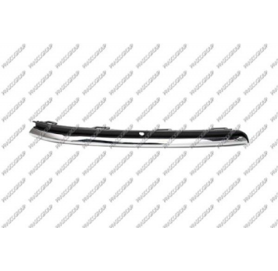 Moldura Izquierda Paragolpes Delantero-Negro-Con Perfil Cromado
