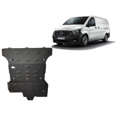 Cubre carter de Acero para Mercedes Viano W447, 2.2 D, 4x4 Año: 2014 - 2020 Grosor: "2.5"mm 2.0, 2.2 D, 4x4