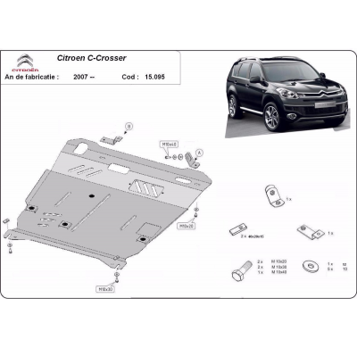 Cubre carter de Acero para Citroën C-Crosser Año: 2007 - 2012 Grosor: "2.5"mm 2.2D
