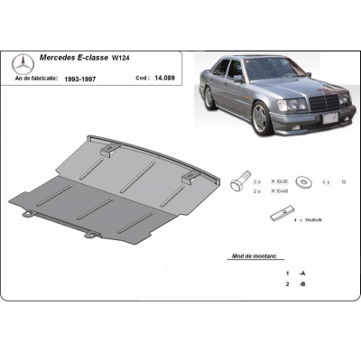Cubre carter de Acero para Mercedes Clase E W124 Año: 1993 - 1997 Grosor: "2"mm DIESEL