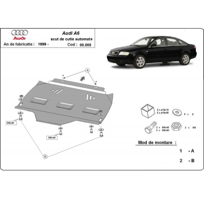 Protector de Acero para caja de cambios automática Audi A6 Año: 1997 - 2004 Grosor: "2"mm automatico automático