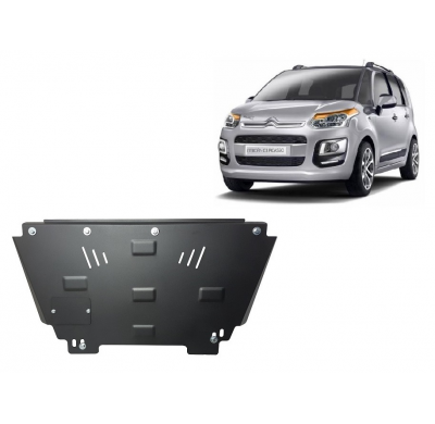 Cubre carter de Acero para Citroën C3 Picasso Año: 2009 - 2017 Grosor: "2"mm Todas las motorizaciones