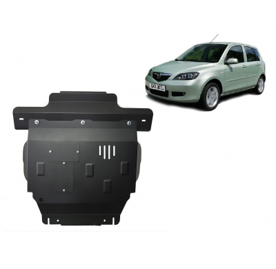 Cubre carter de Acero para el motor y caja de cambios del Mazda 2 Año: 2003 - 2007 Grosor: "2"mm Todas las motorizaciones