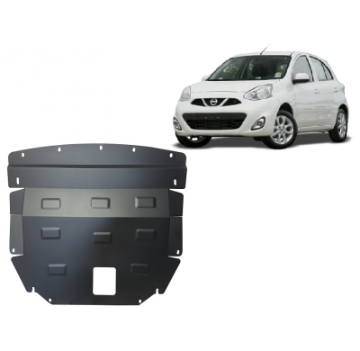 Cubre carter de Acero para Nissan Micra Año: 2010 - 2016 Grosor: "2"mm Todas las motorizaciones