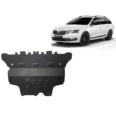 Cubre carter de Acero para el motor y caja de cambios del Skoda Octavia 3 (automático). Año: 2013 - 2019 Grosor: "2"mm Todas las