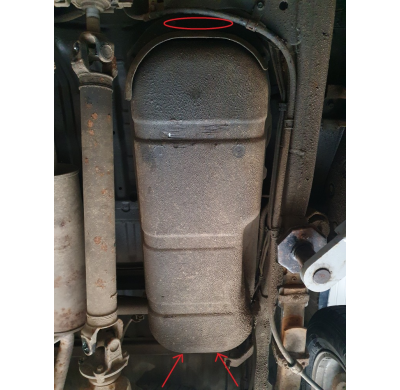 Cubre carter de Acero para el depósito de combustible del Mitsubishi L 200 Año: 2015 - 2025 Grosor: "2"mm Todas las motorizacion