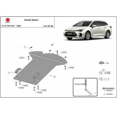 Placa de convertidor catalítico/bloqueo de catalizador de Acero para Suzuki Swace Año: 2020 - 2025 Grosor: "2"mm Todas las motor