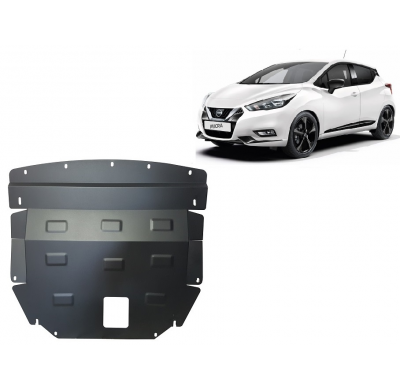 Cubre carter de Acero para Nissan Micra Año: 2016 - 2025 Grosor: "2"mm Todas las motorizaciones