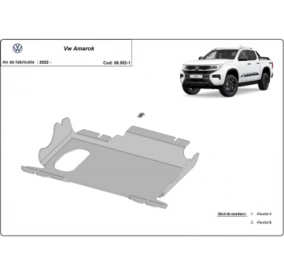 Cubre carter de Acero para Volkswagen Amarok 2 Año: 2022 - 2025 Grosor: "3"mm Todas las motorizaciones