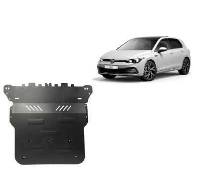 Cubre carter de Acero para VW Golf 8 Año: 2019 - 2025 Grosor: "2"mm Todas las motorizaciones
