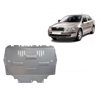 Cubre carter de Aluminio para Skoda Octavia 2 Año: 2009 - 2012 Grosor: "3"mm 1.2 TSI, 1.4 TSI, 1.6 TDI