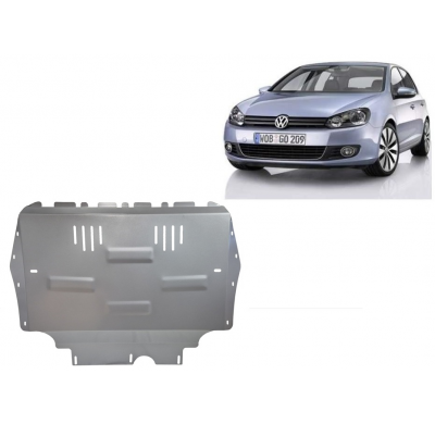 Cubre carter de Aluminio para VW Golf 6 Año: 2009 - 2012 Grosor: "3"mm 1.2 TSI, 1.4 TSI, 1.6 TDI