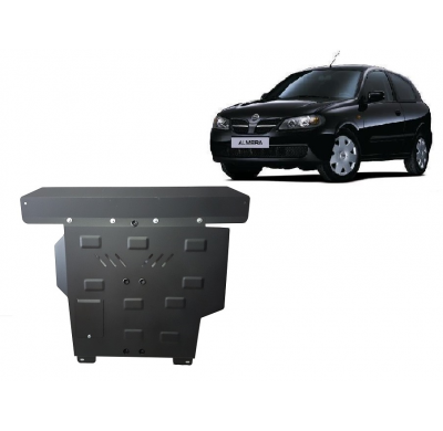 Cubre carter de Acero para Nissan Almera Tino Año: 2000 - 2006 Grosor: "2"mm 1.5, 2.0