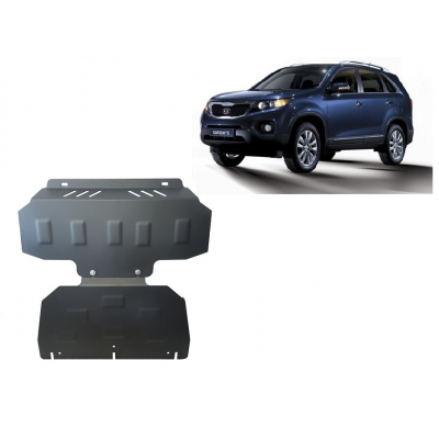 Cubre carter de Acero para el motor y el radiador del Kia Sorento Año: 2006 - 2009 Grosor: "2"mm Todas las motorizaciones