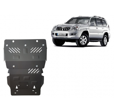 Cubre carter de Acero para Toyota Land Cruiser J120 Año: 2002 - 2009 Grosor: "2,5"mm 3.0,4.2 D